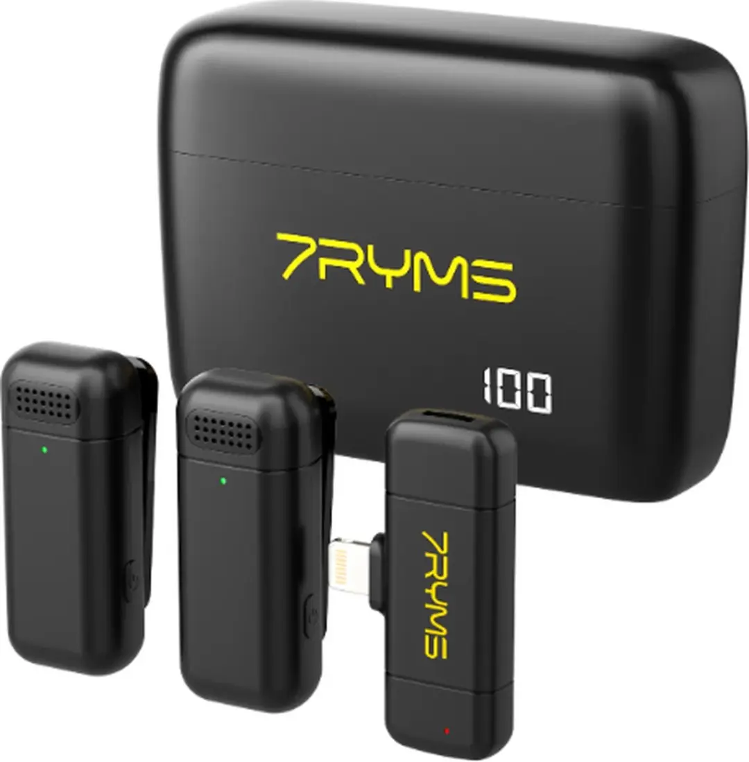 7RYMS Rimo S1 LN Draadloze Microfoon - Apple Lightning - Zwart/Geel