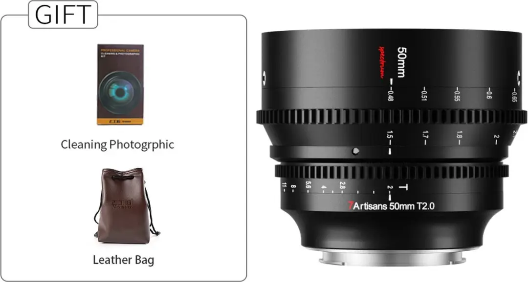 7Artisans 50mm T2.0 C501B Bioscooplens - Sony E - 82mm