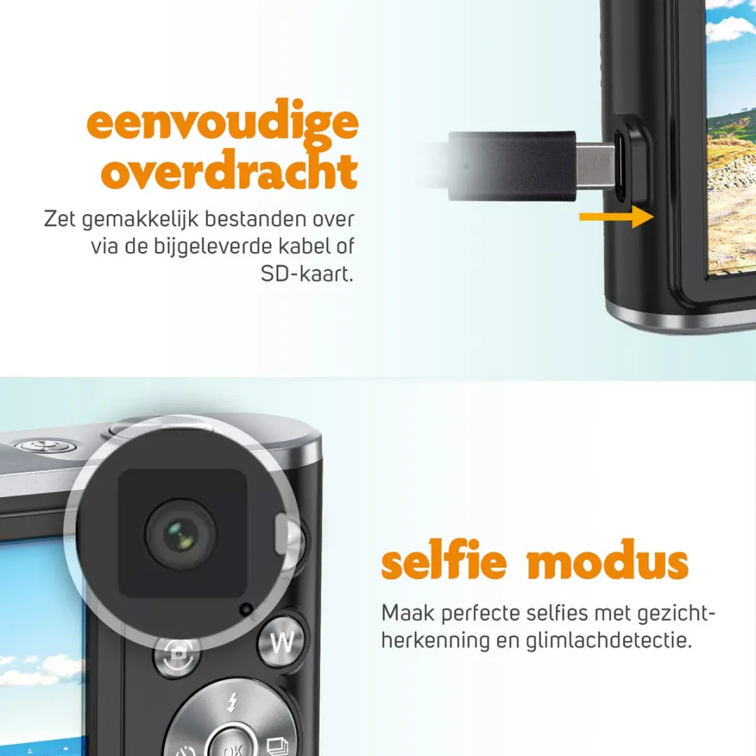 Pora&Co Pora&Co-48-PRO-Z Digitale Camera 4K - Zwart