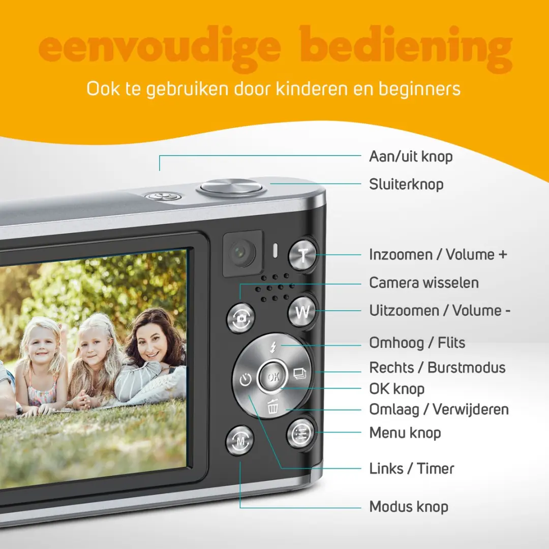 Pora&Co Pora&Co-48-PRO-Z Digitale Camera 4K - Zwart - afbeelding 6 van 6
