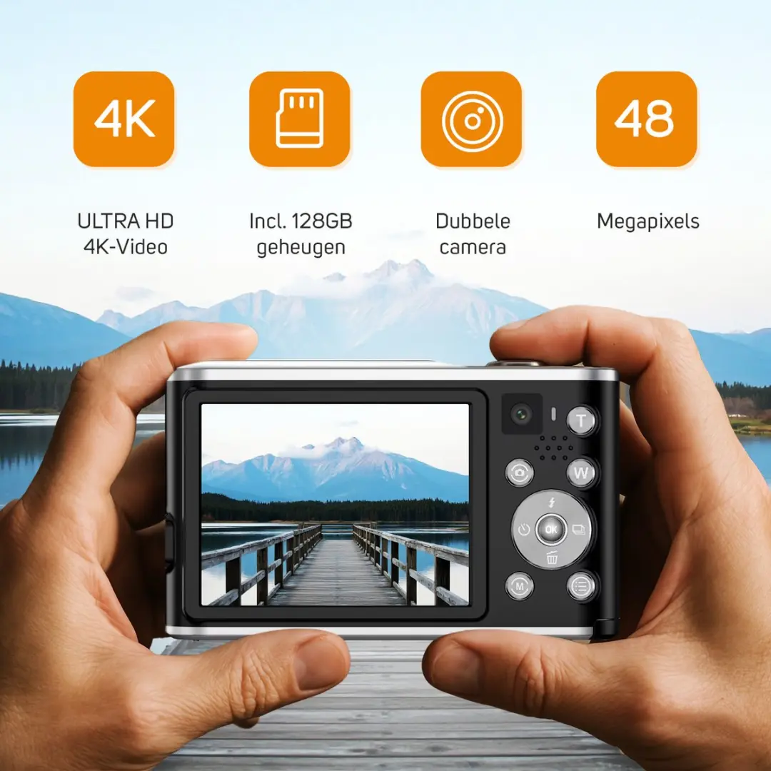 Pora&Co Pora&Co-48-PRO-Z Digitale Camera 4K - Zwart