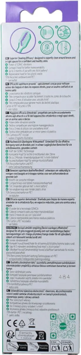 Gum Sonic Ortho Elektrische Tandenborstel - Paars/wit