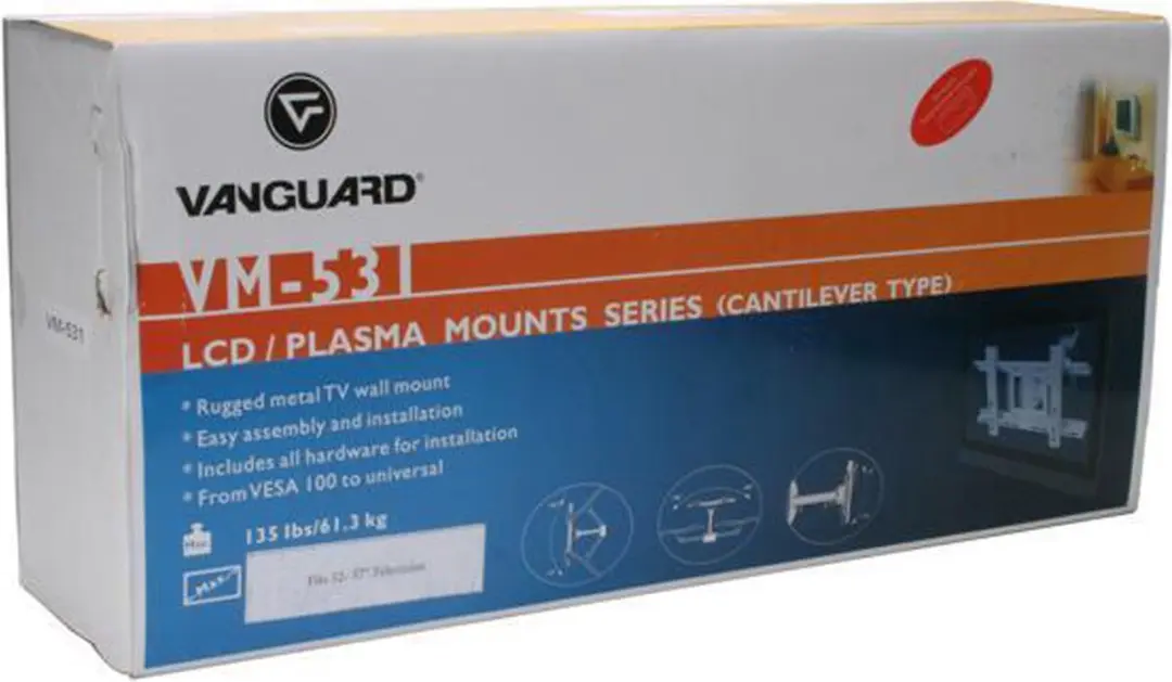 Vanguard VM-531 Kantelbare Draaibare Muurbeugel - 32-50" - Zilver
