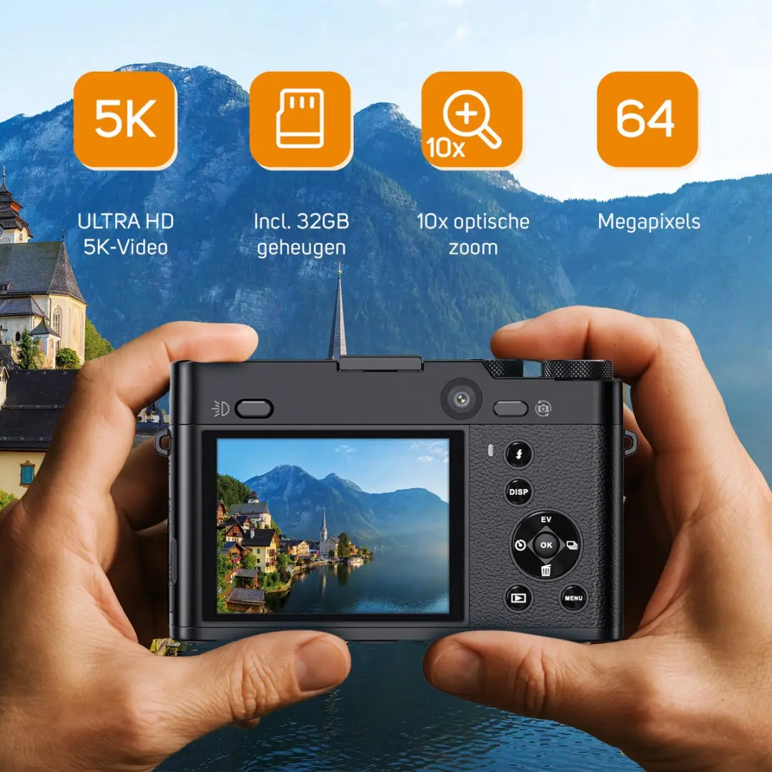 Pora&co DC403-32G-Z-PRO 5K Camera - 64MP - Zwart