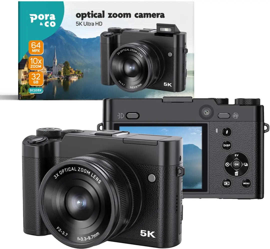 Pora&co DC403-32G-Z-PRO 5K Camera - 64MP - Zwart