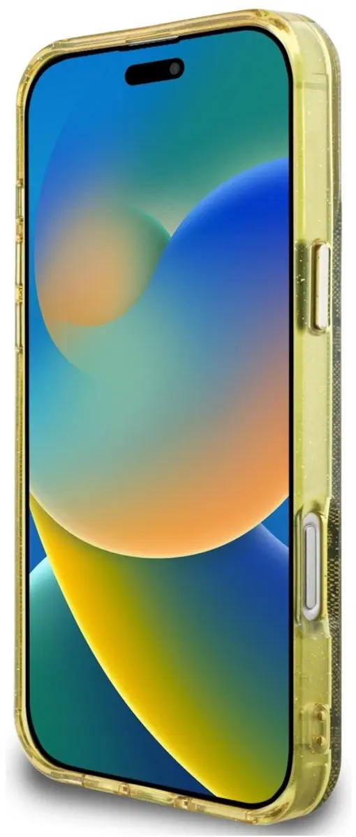 Guess IML Metal Glitter iPhone 16 Pro Max Hoesje - Bruin