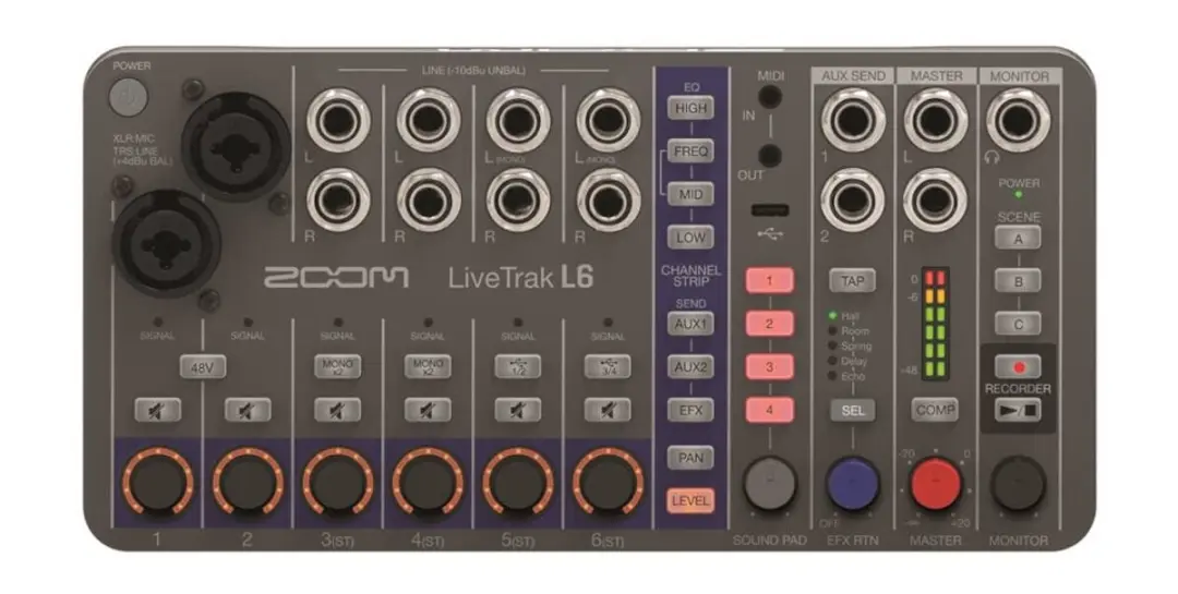 Zoom LiveTrak L-6 Mixer & Multitrack Recorder - 6 Kanalen