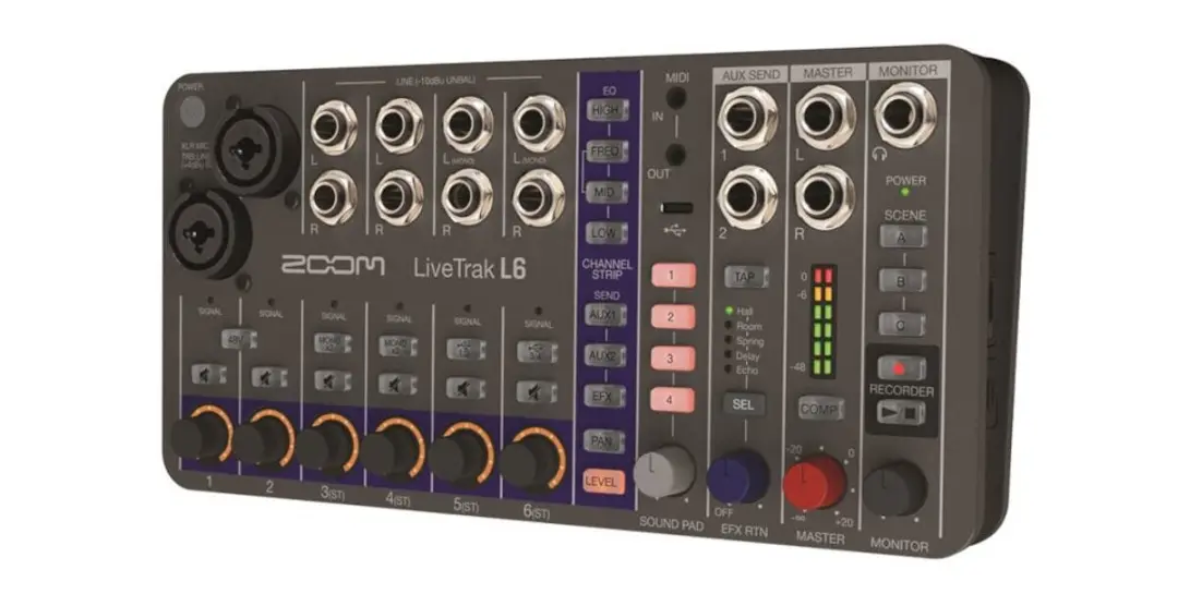Zoom LiveTrak L-6 Mixer & Multitrack Recorder - 6 Kanalen - afbeelding 6 van 6