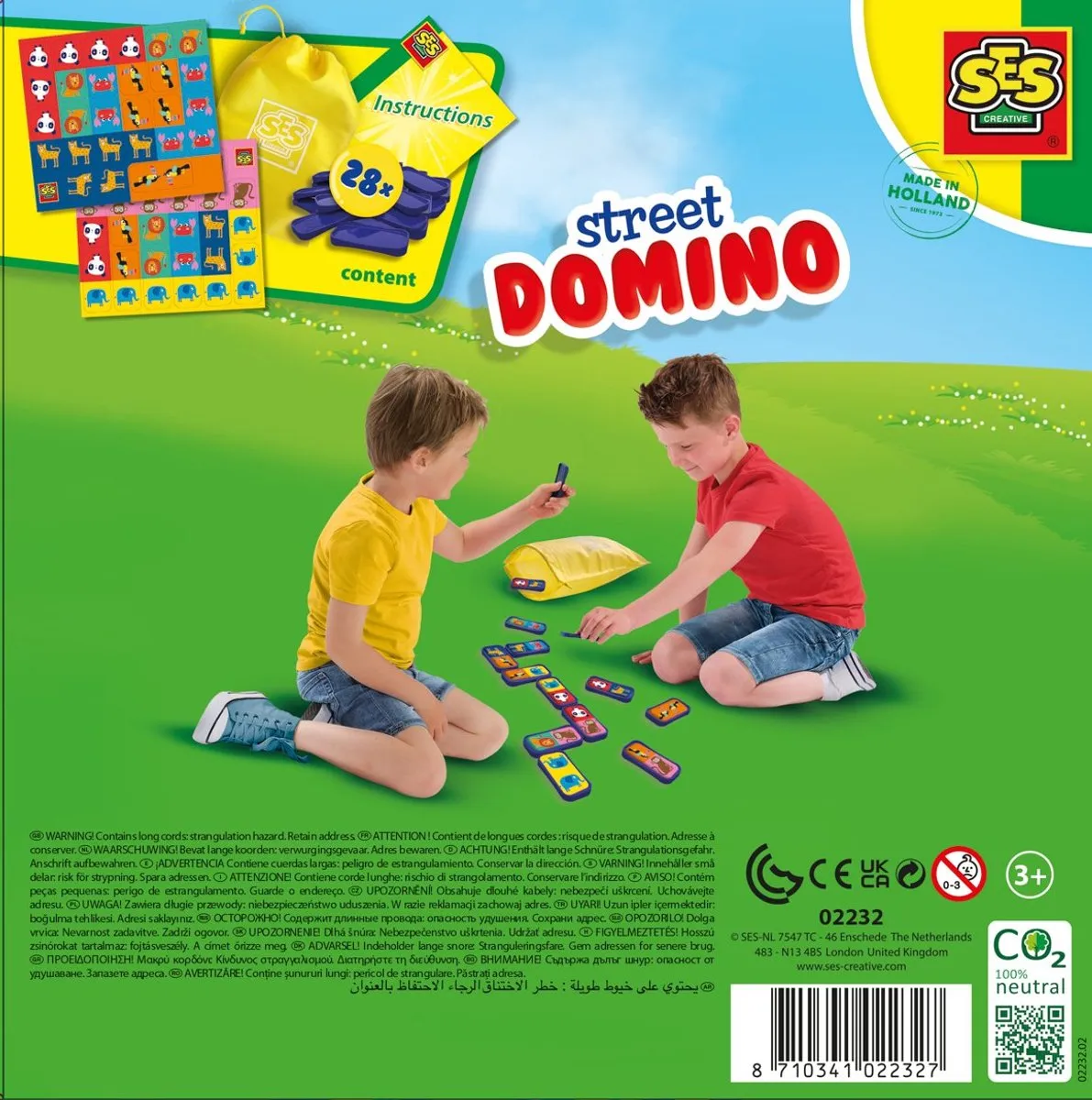 SES Creative Straat Domino 28 Stenen - Bewaartas