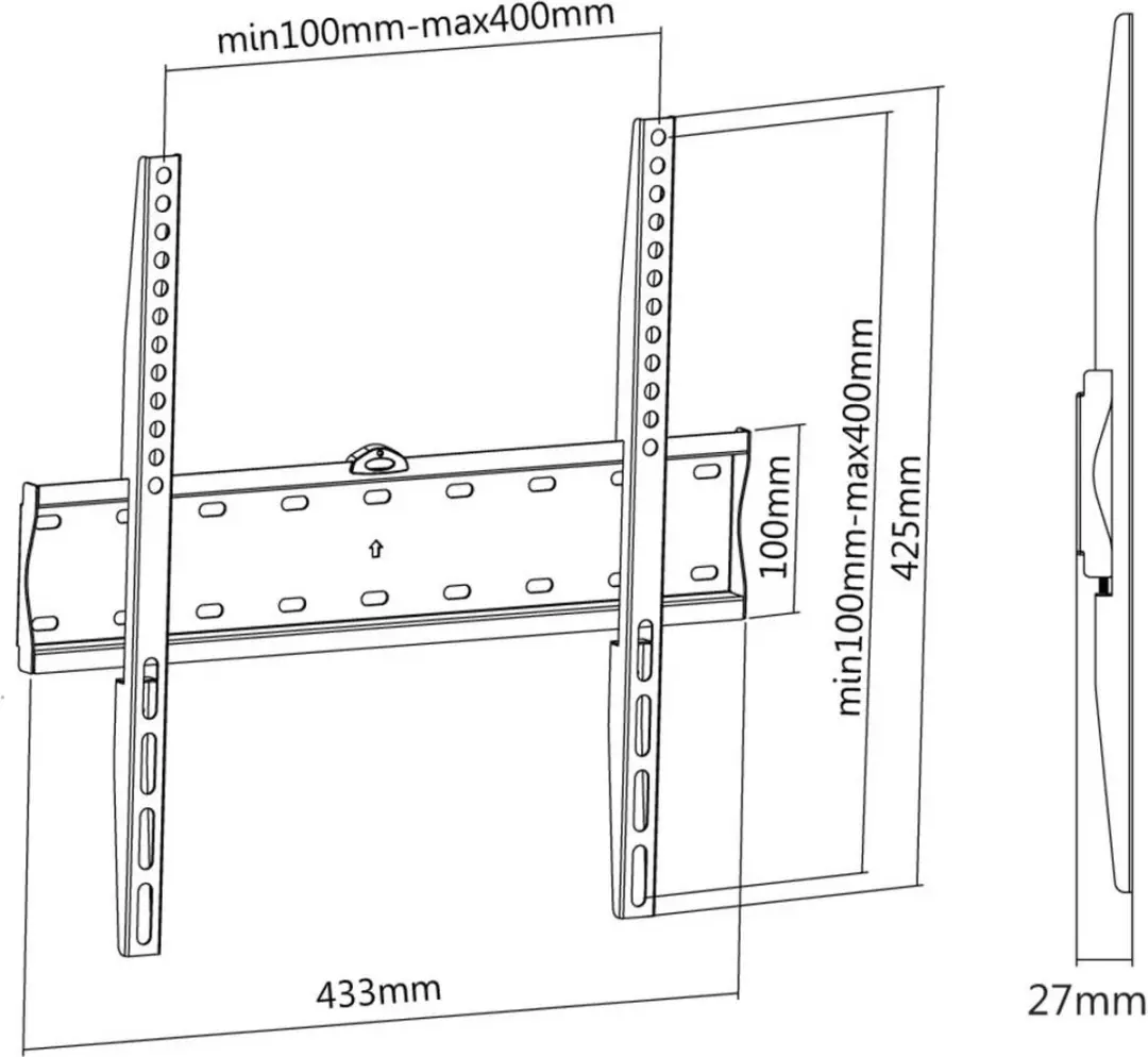 Reflecta PLANO Slim TV-Beugel 23137 - 32-55" - Zwart
