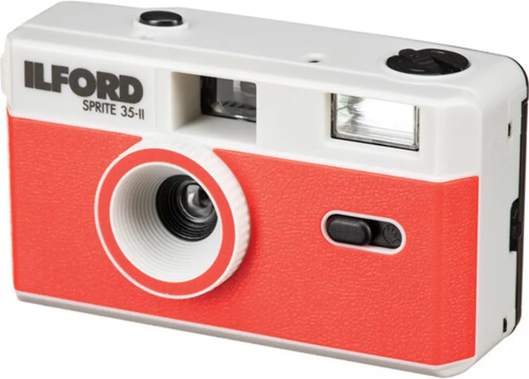 Ilford Sprite 35-II Silver And Red camera
