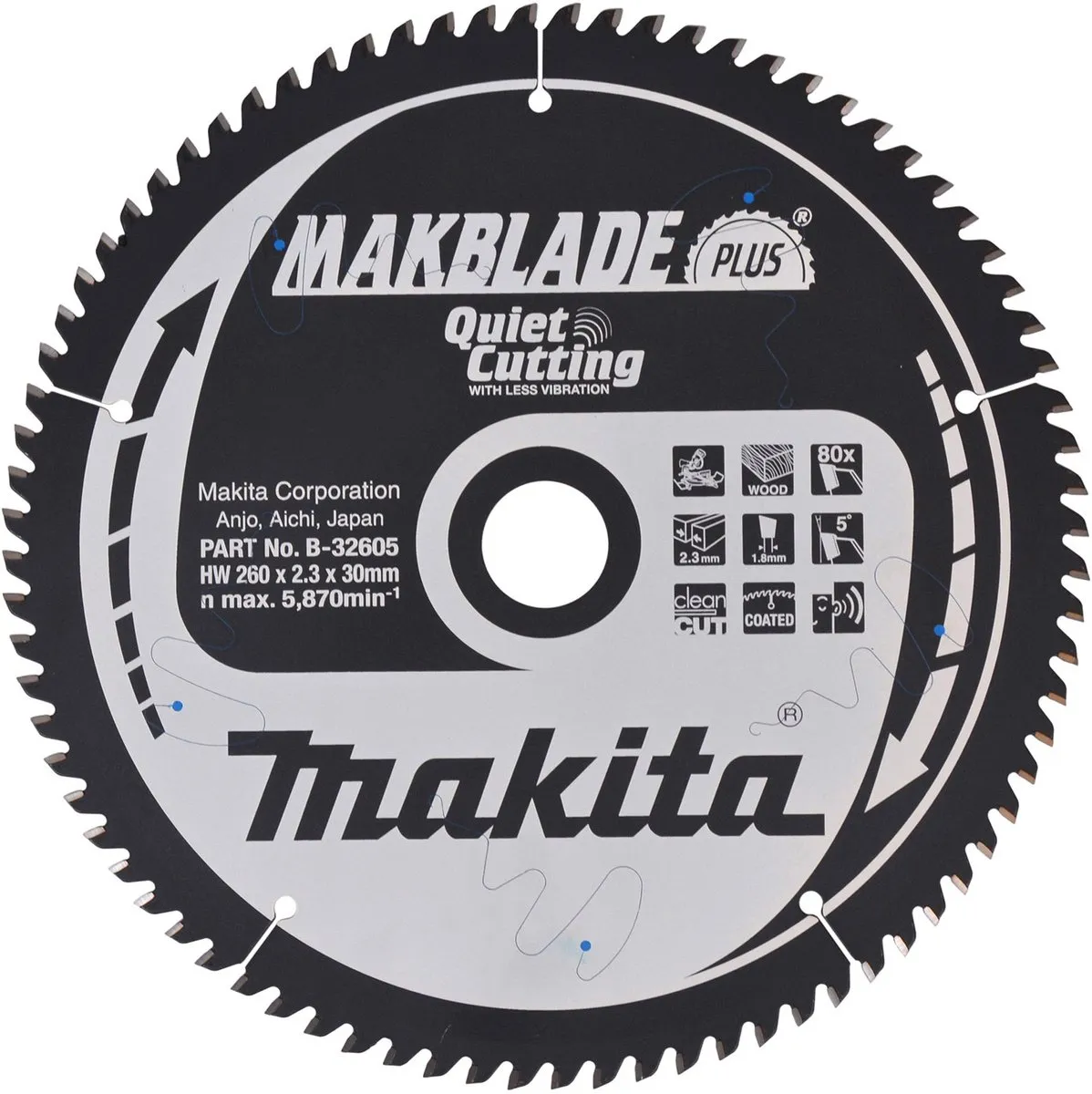 Makita Makblade-Plus Afkortzaagblad 260mm 80T