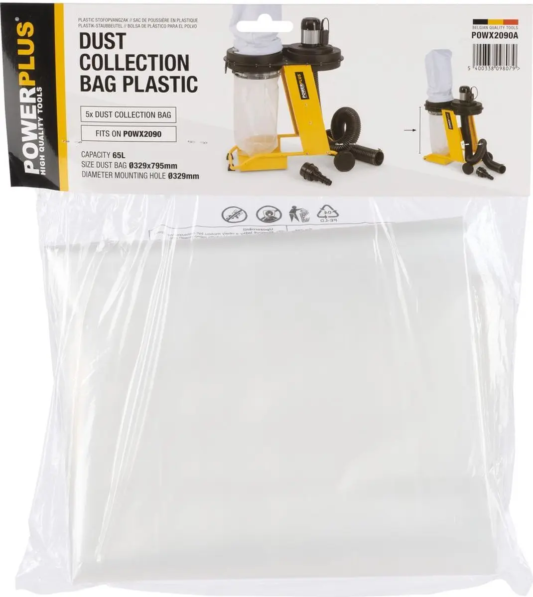 Powerplus POWX2090A Stofzak - Plastic - Panasonic/Universeel