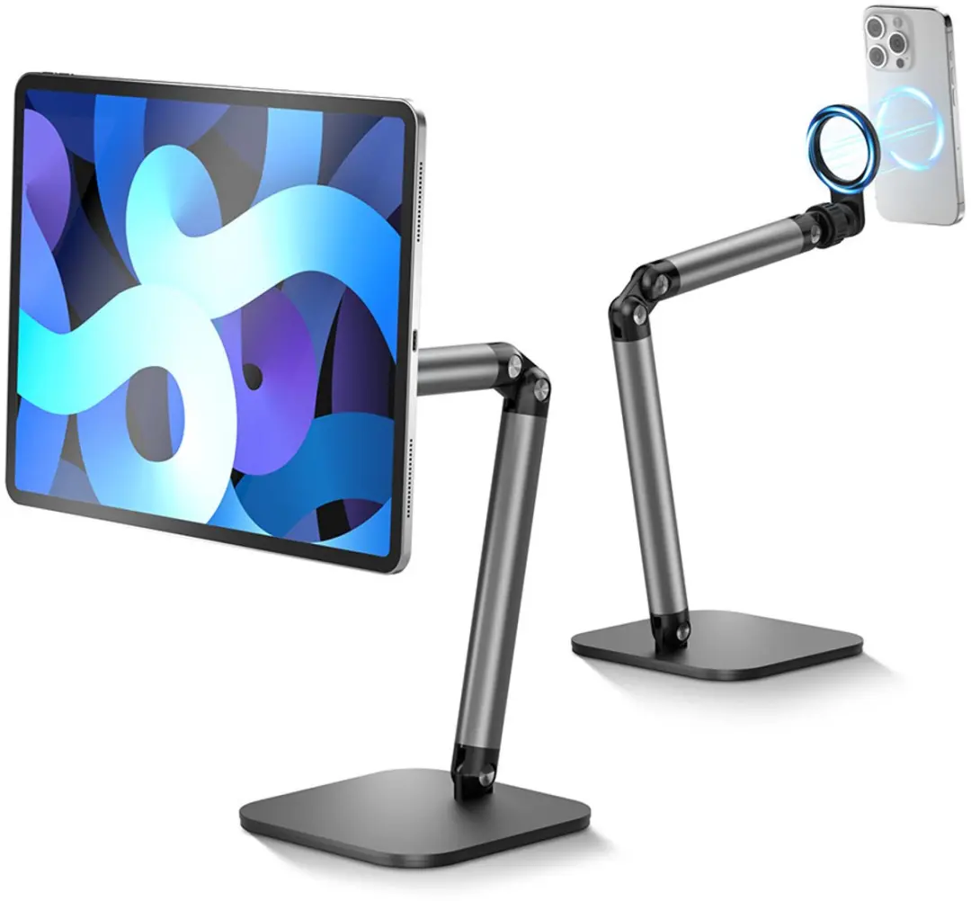 Telesin Live Streaming Desktop Stand MagSafe - 27-47cm - Aluminium - Zwart - afbeelding 6 van 6