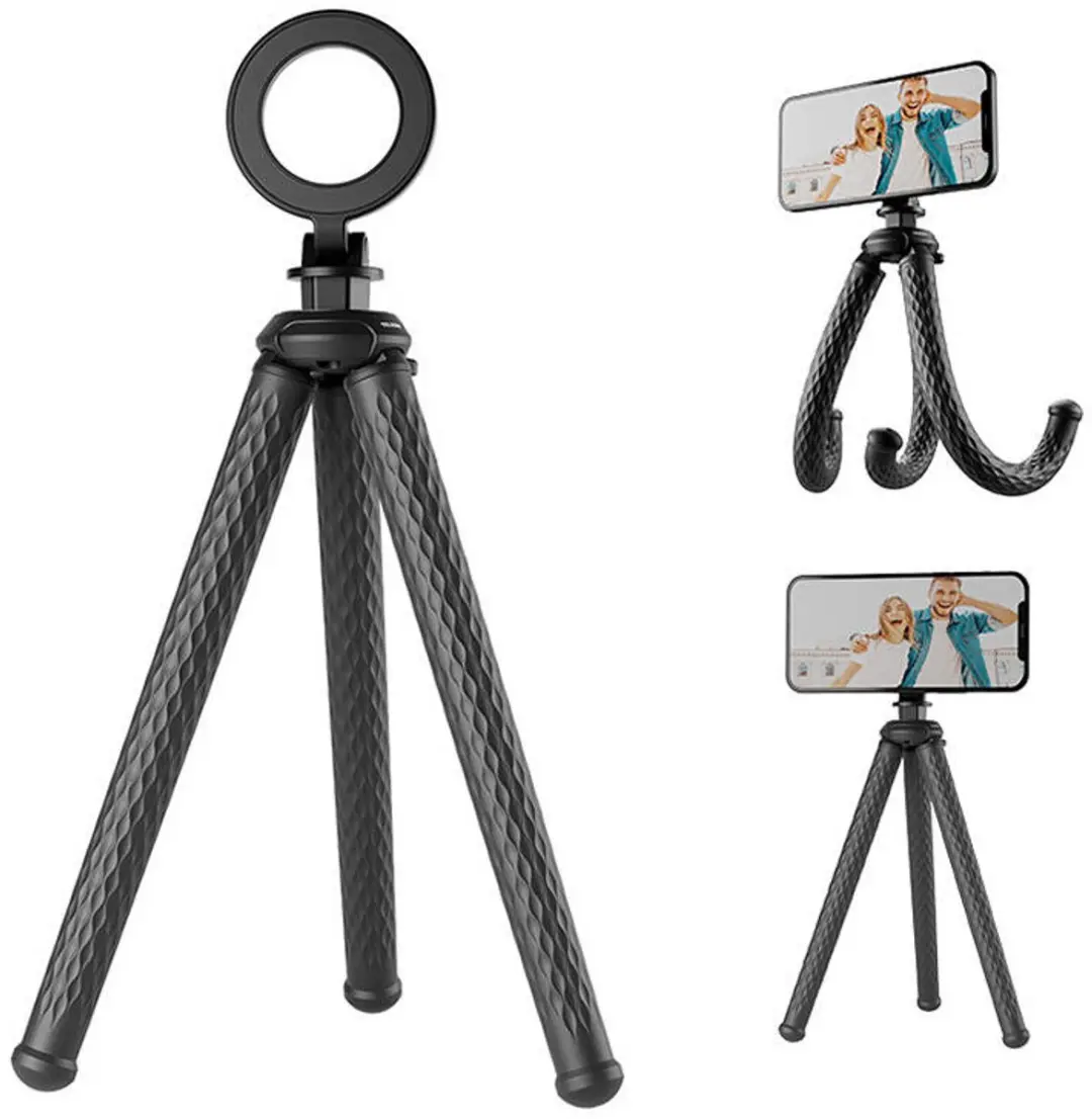 Telesin T-P3-FM-02 Flexibel Statief - Smartphone/GoPro - 2kg - Zwart/Grijs