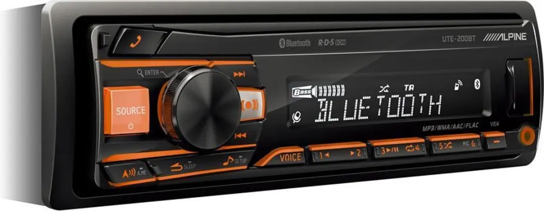 Alpine UTE-200BT Autoradio - 1-din - Zwart