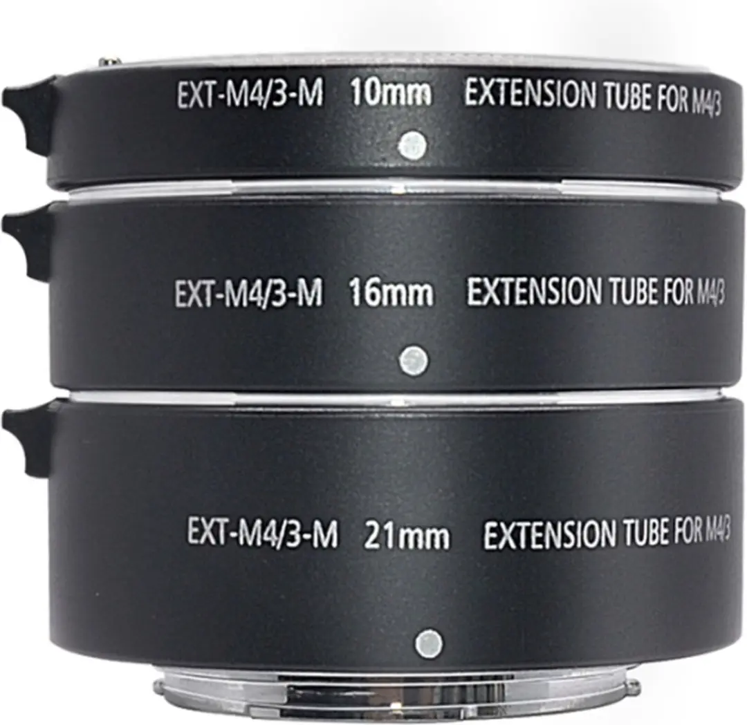 McoPlus MFT-mount Macro Tussenring Set 10/16/21mm - Zwart