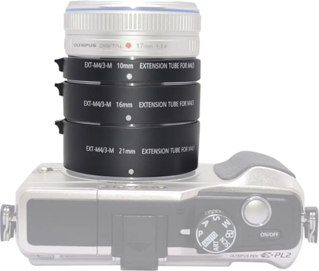 McoPlus MFT-mount Macro Tussenring Set 10/16/21mm - Zwart