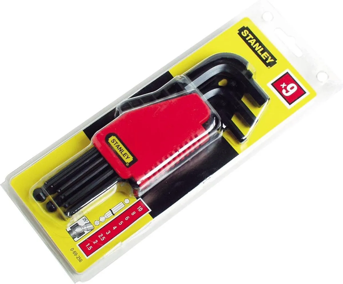 Stanley Bolzeskantsleutelset 9-delig 1.5-10mm - Zwart/Rood
