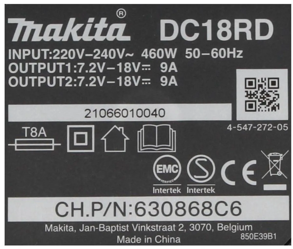 Makita BL1850B + DC18RD Accu & Lader 18V 5Ah - 4x 20 Stuks