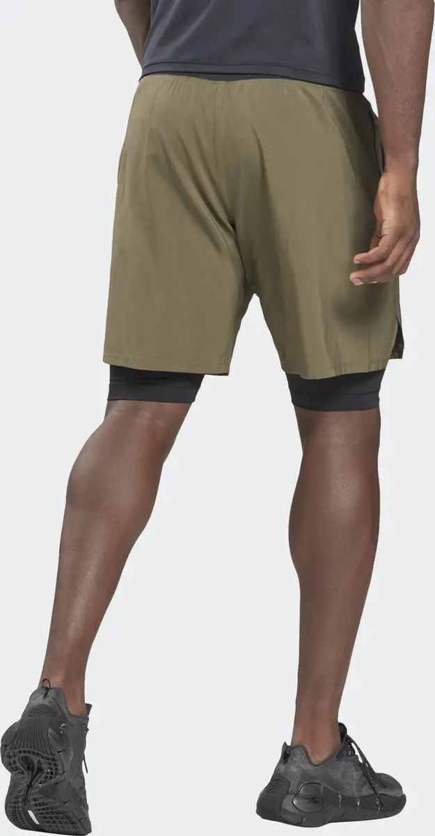 Reebok 2in1 Strength Trainingsshort - LegerGroen/Zwart