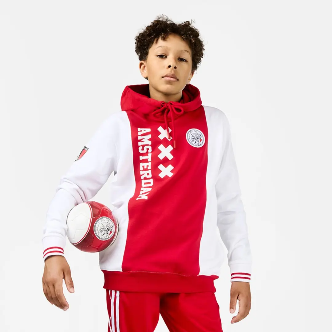 Ajax Hooded Sweater 152 - Rood/Wit