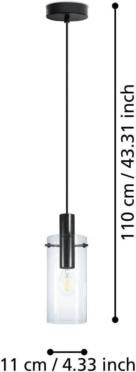 Eglo Montefino Hanglamp E27 - 5 Lichthoorns - Zwart - afbeelding 6 van 6