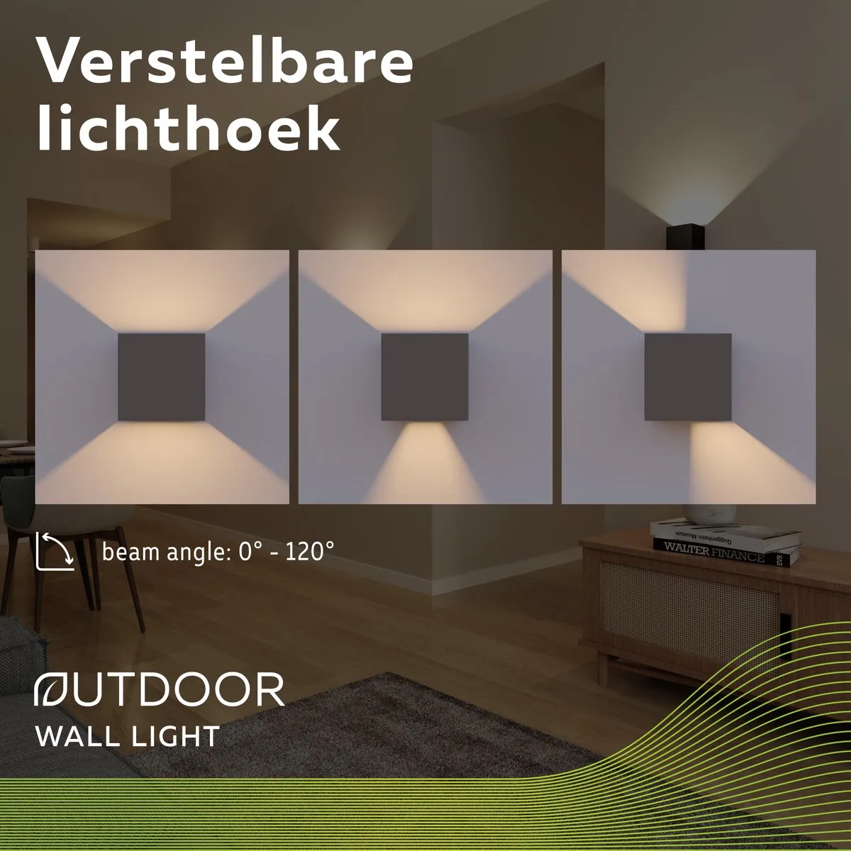 Calex LED Wandlamp Bari 7W - 4 Stuks - Antraciet