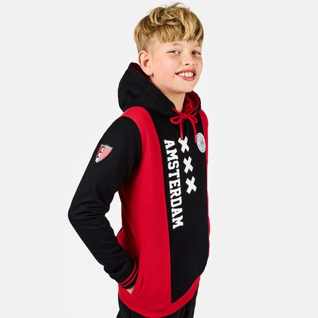 Ajax Hooded Sweater 128 - Rood/Zwart