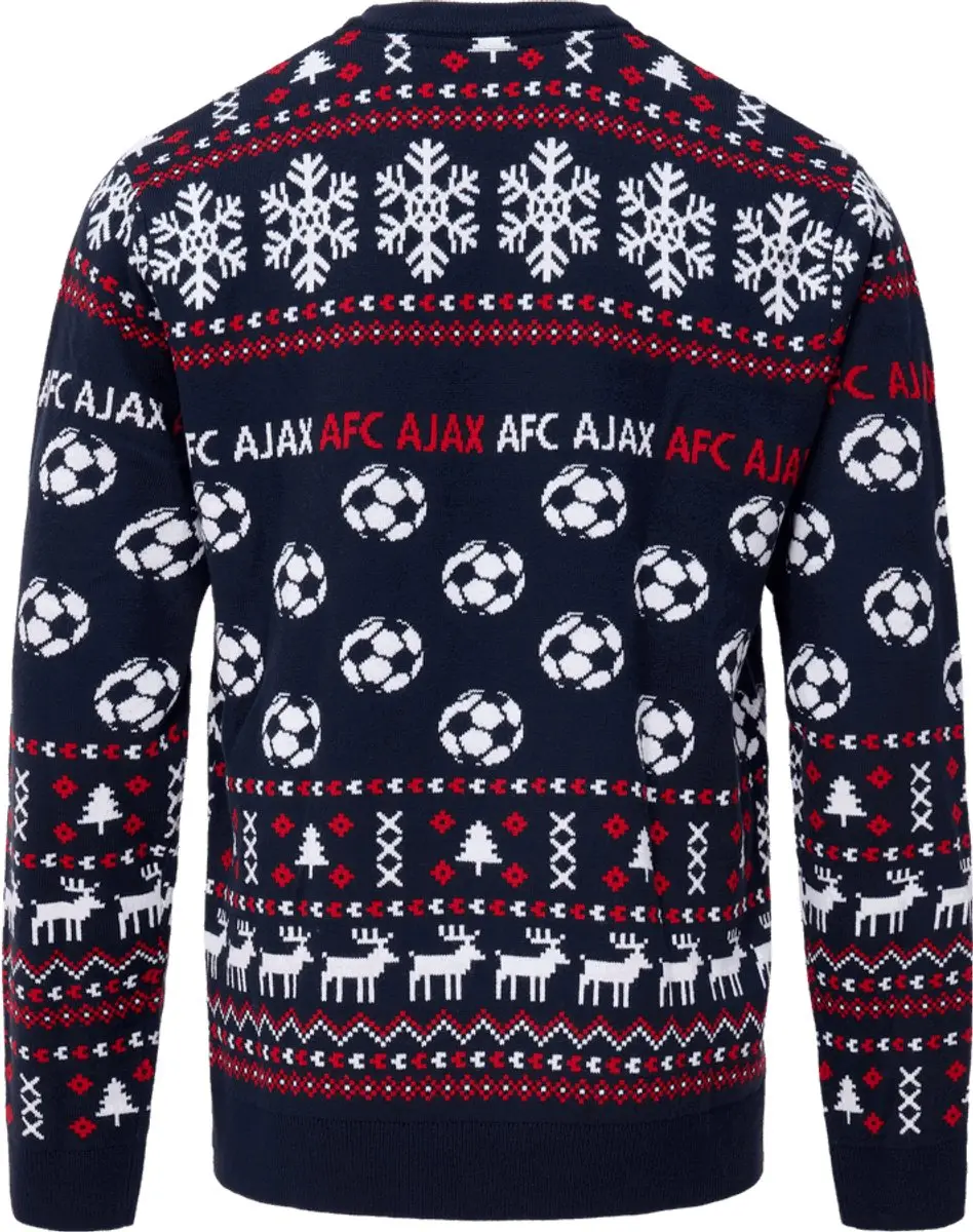 Ajax Kersttrui - Navy Rood - L