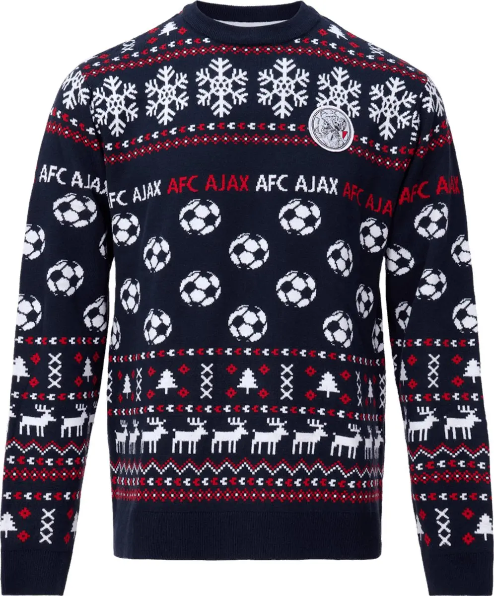 Ajax Kersttrui - Navy Rood - L