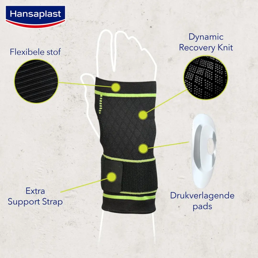Hansaplast Performance Sport Polsbrace - Zwart