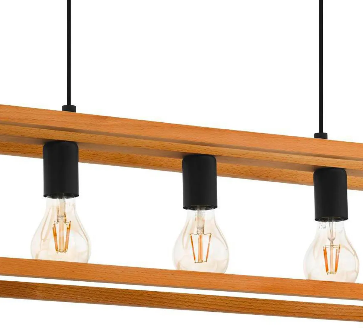 Eglo Blackcrown 1 Hanglamp 100cm - Industrieel - Zwart/Bruin