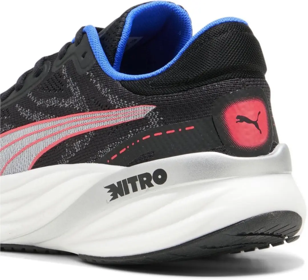 PUMA Low Magnify Nitro 2 Hardloopschoenen - 53.5 - Puma Black-Fire Orchid-Ultra Blue