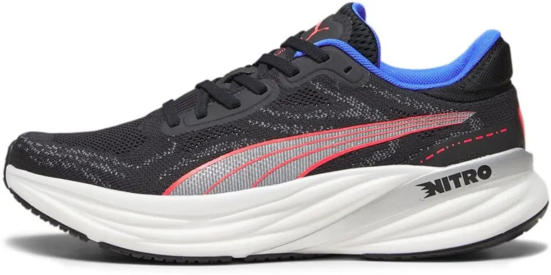 PUMA Low Magnify Nitro 2 Hardloopschoenen - 53.5 - Puma Black-Fire Orchid-Ultra Blue