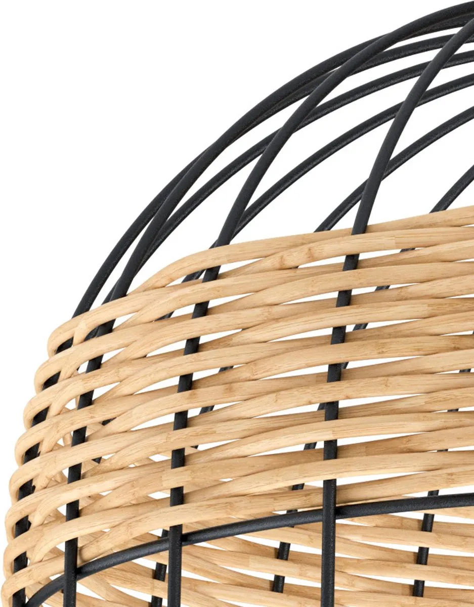 Eglo Anwick Plafondlamp E27 - Ø38cm - Zwart/Rotan