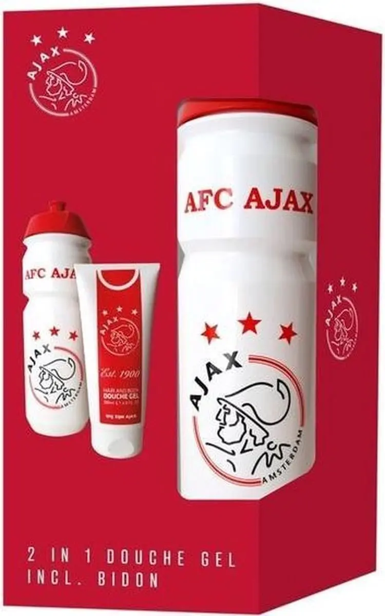Ajax Geschenkset Bidon 750ml + Douchegel 200ml