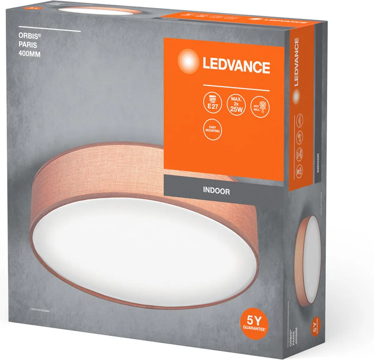LEDVANCE Orbis Paris Plafondlamp 400mm - 2x E27 - Bruin