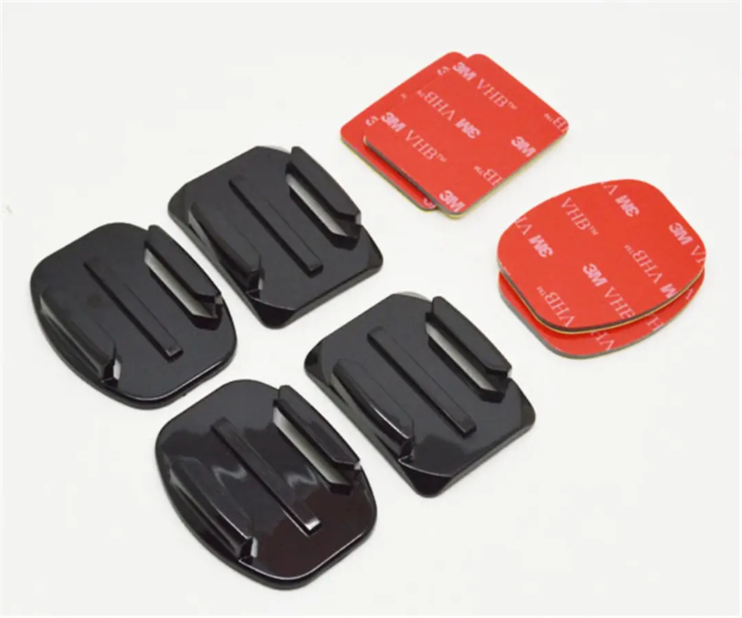Telesin BRK-004 Actioncam Mountset - 2x Flat & 2x Curved - Zwart