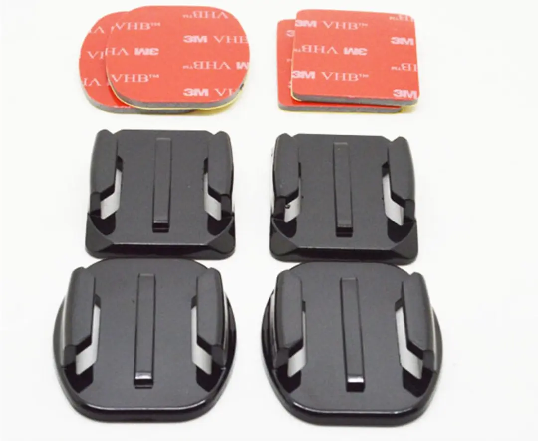 Telesin BRK-004 Actioncam Mountset - 2x Flat & 2x Curved - Zwart
