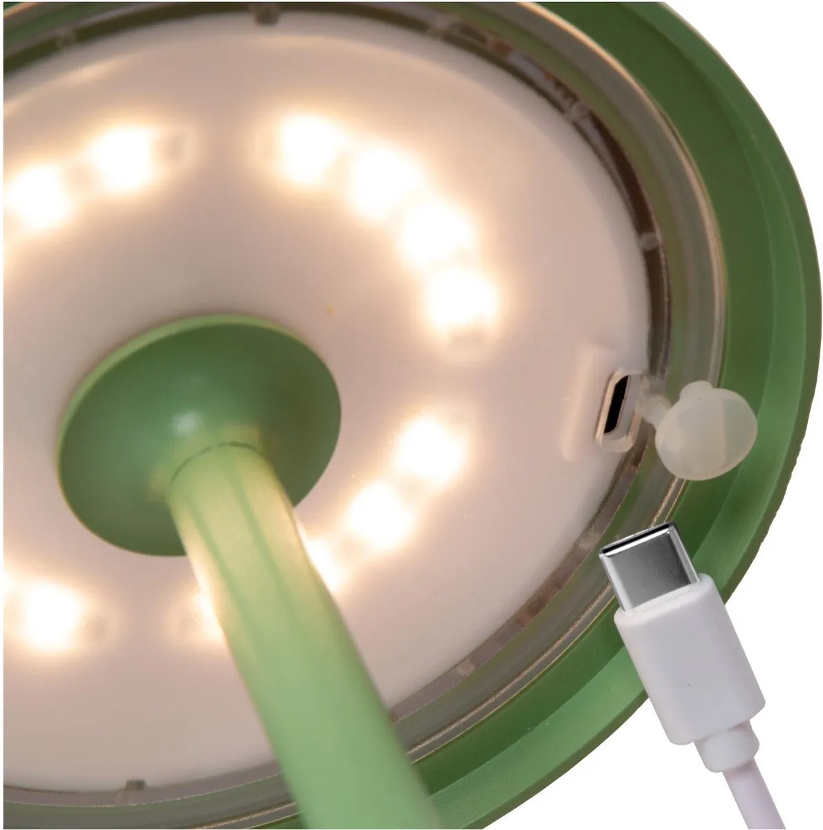 Lucide Joy Oplaadbare Tafellamp Groen - Ø12cm LED 3000K IP54