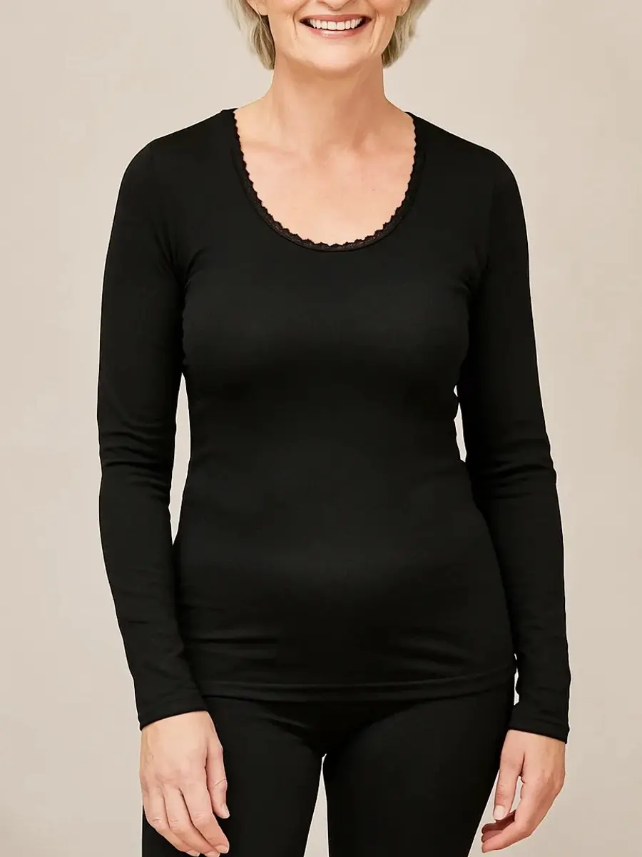 Ten Cate Thermo Long Sleeve Lace Dames - Maat S - Zwart