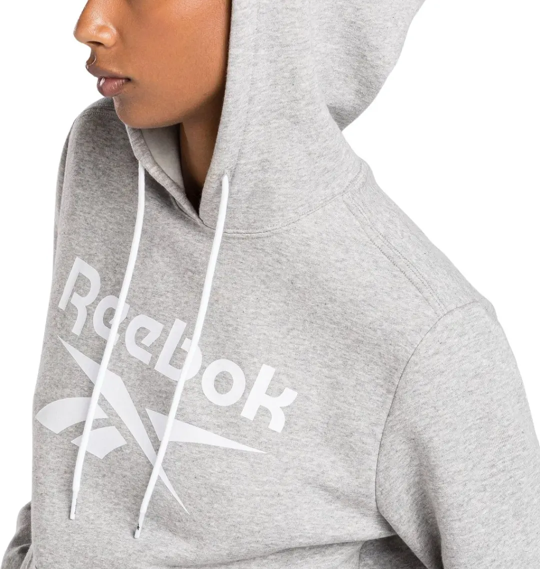 Reebok Identity Fleece Hoodie Dames - Maat M - Grijs/Wit