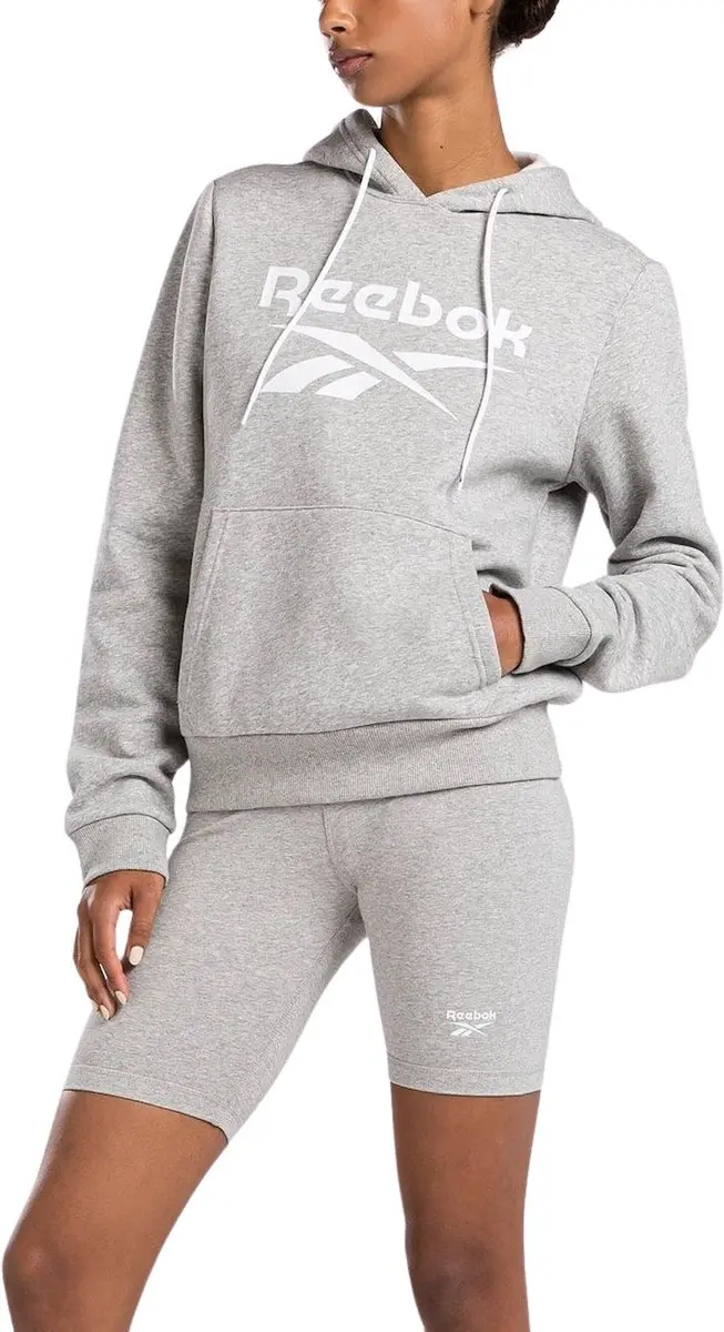 Reebok Identity Fleece Hoodie Dames - Maat M - Grijs/Wit