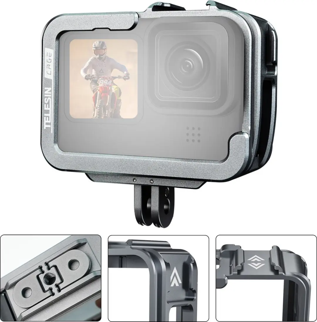 Telesin Aluminium Behuizing GoPro Hero 12/11/10/9 - Transparent
