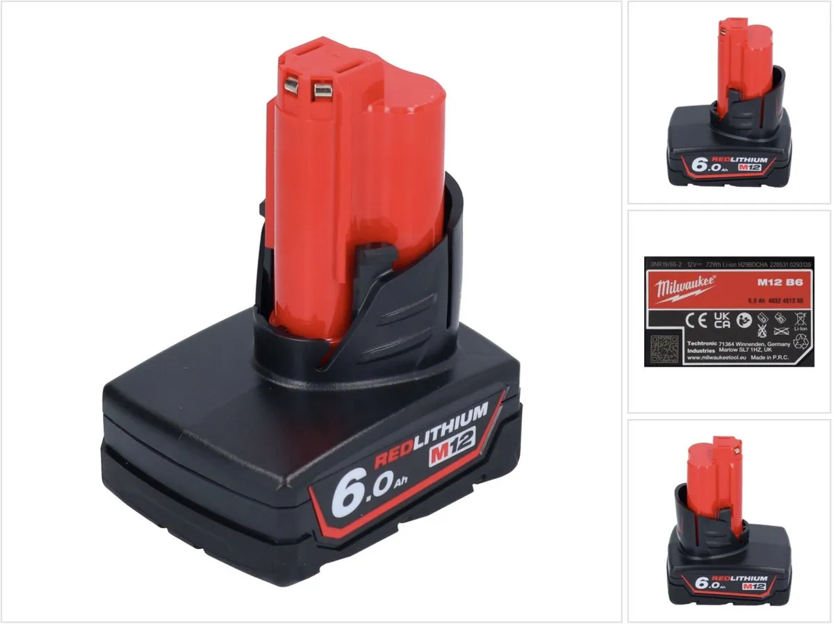 Milwaukee M12 B6 6.0Ah Accu - 4932451395