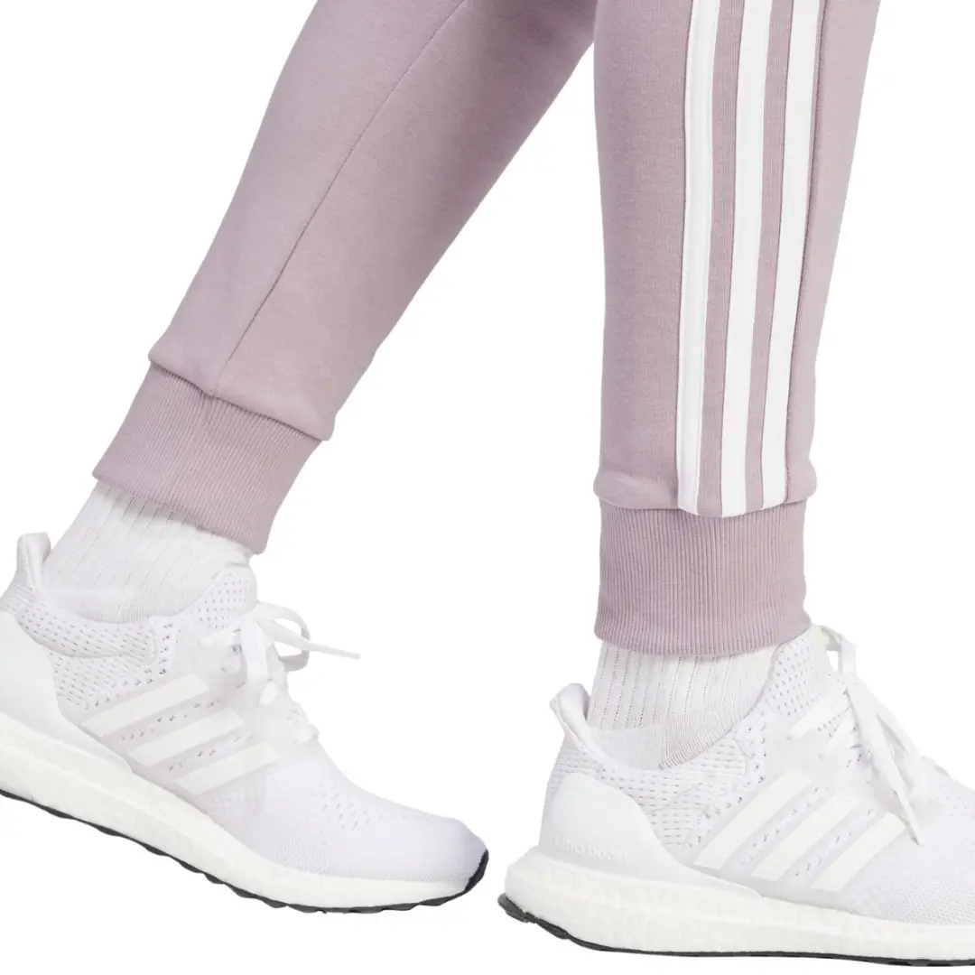 Adidas Essentials 3-Stripes Fleece Broek Dames - XL - Paars