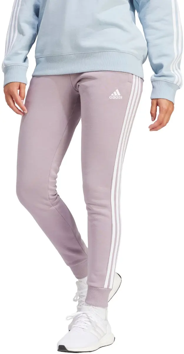 Adidas Essentials 3-Stripes Fleece Broek Dames - XL - Paars