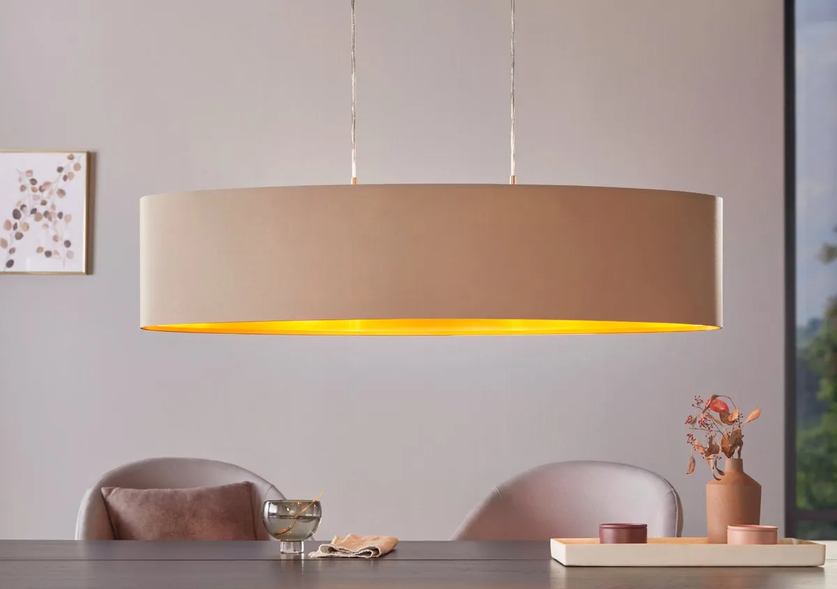 Eglo Maserlo Hanglamp 100cm - Taupe/Goud
