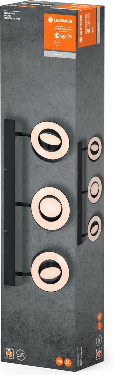 LEDVANCE Decor Spot Saturn CLICK-CCT Black 3 Spot - 29W 690lm